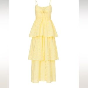 Slate & Willow Eyelet Tiered Yellow Dress